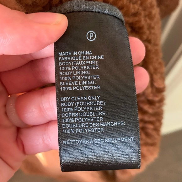 NWOT Urban Outfitters Cognac Brown long teddy coat - Picture 15 of 16